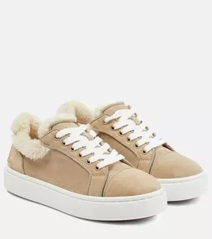 Кроссовки Vierissima с отделкой из овечьей шерсти Christian Louboutin, бежевый