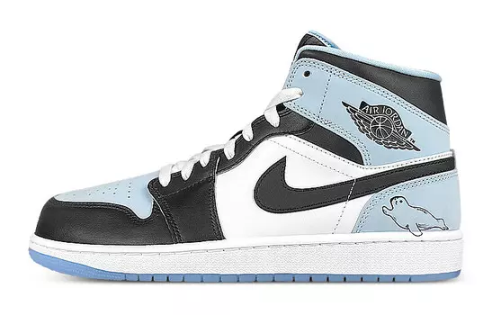 Кроссовки Vintage Jordan Air Jordan 1, голубой/черный