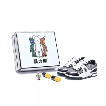 Кроссовки Violent bears Skateboarding Shoes Unisex Low-top, белый/черный