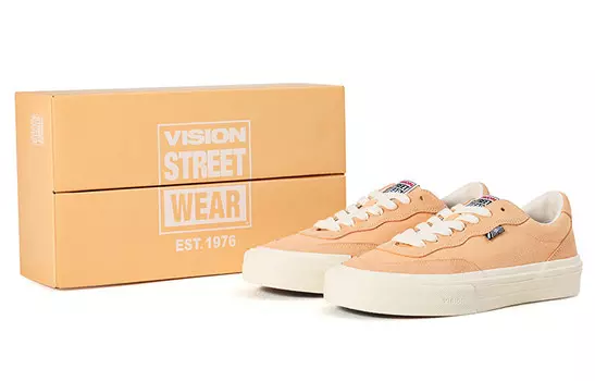 Кроссовки vision street wear Flat Top Skateboarding Shoes Unisex Low-top White, цвет Soft peach