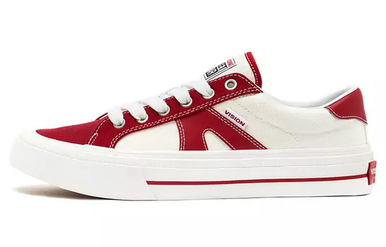 Кроссовки vision street wear V76 Skateboarding Shoes Unisex Low-top White, цвет Burgundy
