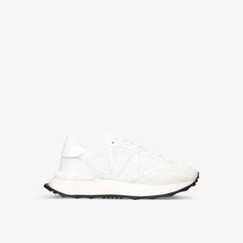 Кроссовки VLOGO Netrunner с низким берцем из замши и сетки Valentino Garavani, белый