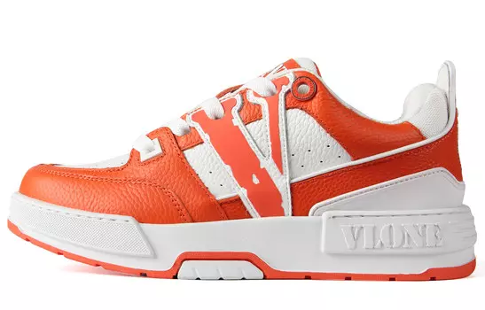 Кроссовки VLONE Skateboarding Shoes Unisex Low-top, белый/оранжевый