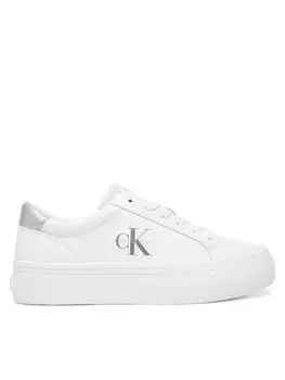 Кроссовки Vulc Flatf Lth Silver Logo Tag YW0YW01877 Calvin Klein Jeans, белый