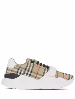 Кроссовки в клетку Vintage Check на липучках BURBERRY, нейтральный