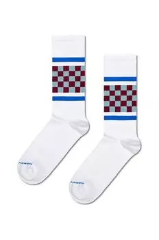 Кроссовки в полоску в клетку Happy Socks, белый