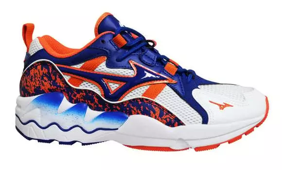 Кроссовки в спортивном стиле Wave Rider 1 бело-синие Mizuno, белый