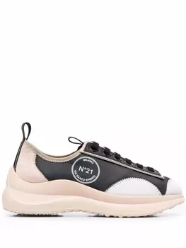 Кроссовки в стиле колор-блок с логотипом N21, черный