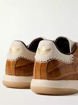 Кроссовки Wales Bonner Samba Millennium с панелями под крокодила и металлизированной кожей ADIDAS ORIGINALS, серебряный