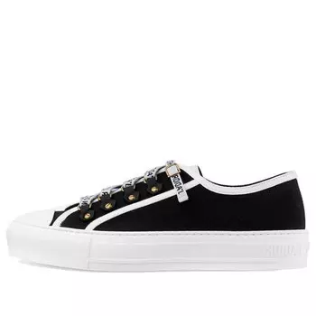 Кроссовки walk'n' low top 'black canvas' Dior, черный