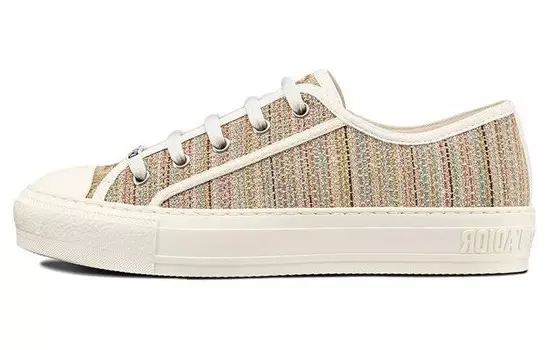 Кроссовки Walk"n"Skateboarding женские с низким верхом светло-коричневые Dior