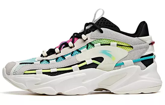 Кроссовки Walker Chunky женские низкие, черные/белые/синие Anta
