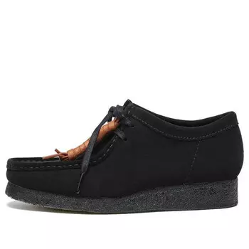 Кроссовки wallabee 'black suede' Clarks, черный