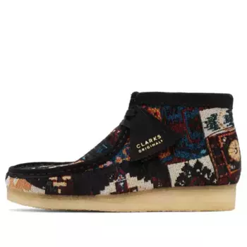 Кроссовки wallabee boots 'black combi' Clarks, черный