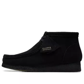 Кроссовки wallabee boots 'black suede' Clarks, черный