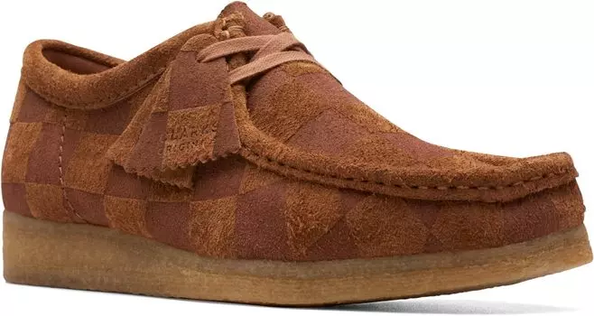 Кроссовки Wallabee Clarks, цвет Cola Check Suede