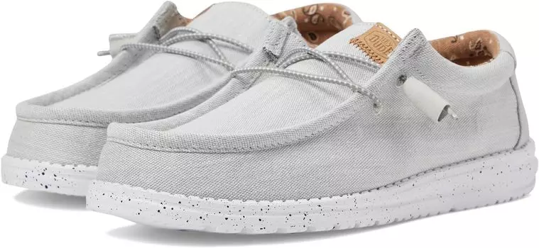 Кроссовки Wally Washed Canvas Slip-On Casual Shoes Hey Dude, светло-серый