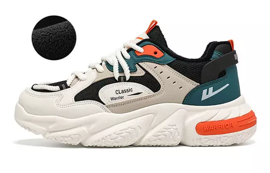 Кроссовки WARRIOR Chunky Sneakers Men Low-top Beige Lake Blue, синий
