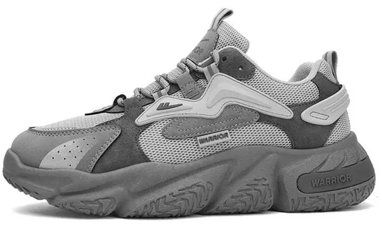 Кроссовки WARRIOR Chunky Sneakers Men Low-top Gray, серый