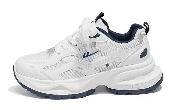 Кроссовки WARRIOR Chunky Sneakers Unisex Low-top Dark Blue, белый/темно-синий