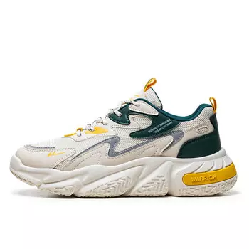 Кроссовки WARRIOR Chunky Sneakers Unisex Low-top Grey/dark Green/yellow, зеленый