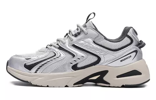 Кроссовки WARRIOR Chunky Sneakers Unisex Low-top Silver, серый/зеленый/серебряный