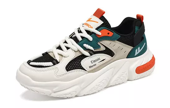 Кроссовки WARRIOR Chunky Sneakers Unisex Low-top, бежевый/черный/оранжевый