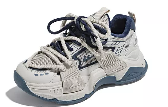 Кроссовки WARRIOR Chunky Sneakers Unisex Low-top Blue, серый/синий