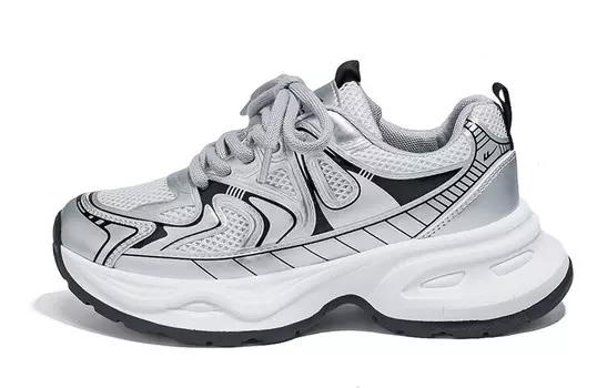 Кроссовки WARRIOR Chunky Sneakers Unisex Low-top Gray, серый