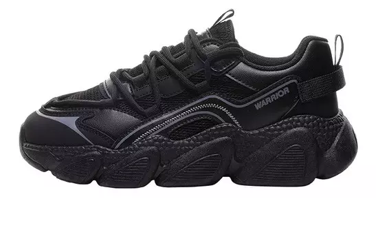 Кроссовки WARRIOR Chunky Sneakers Women's Low-top Black/Gray, черный/серый
