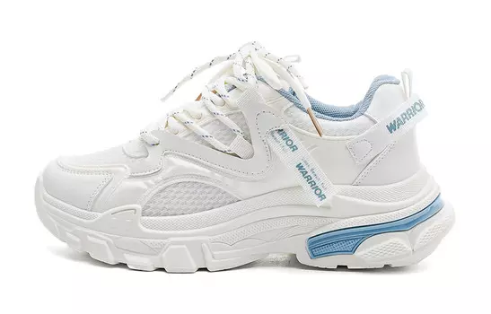 Кроссовки WARRIOR Chunky Sneakers Women's Low-top Beige/Blue, бежевый/синий