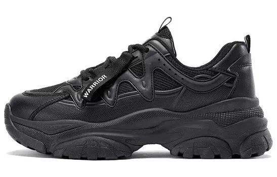 Кроссовки WARRIOR Chunky Sneakers Women's Low-top Black, черный