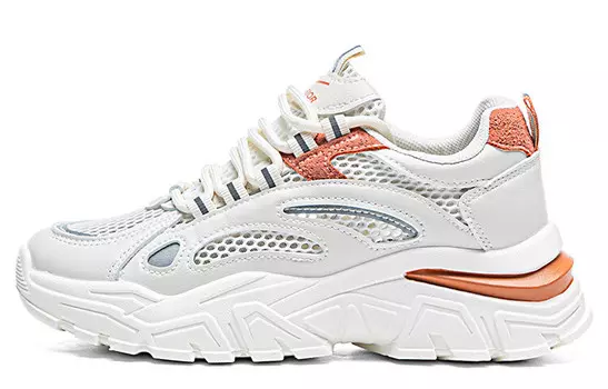 Кроссовки WARRIOR Chunky Sneakers Women's Low-top Light Bone/Coconut Milk/Dark Russet/Campfire Orange, бежевый/оранжевый