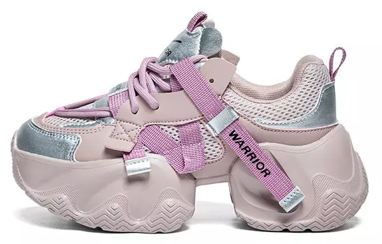 Кроссовки WARRIOR Chunky Sneakers Women's Low-top Purple Silver, фиолетовый