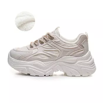 Кроссовки WARRIOR Chunky Sneakers Women's Low-top Beige/Khaki, цвет Mikaki (velvet warm)