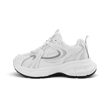 Кроссовки WARRIOR Chunky Sneakers Women's Low-top Silver, белый/серебряный