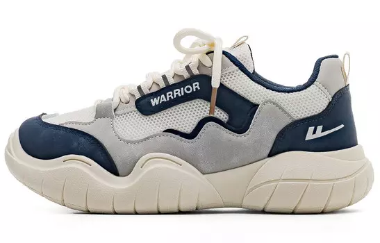 Кроссовки WARRIOR Chunky Sneakers Women's Low-top Beige/Blue/Gray, бежевый/синий/серый
