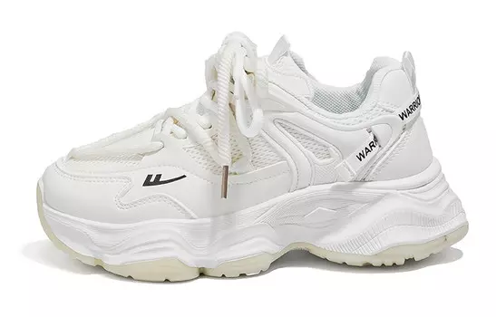 Кроссовки WARRIOR Chunky Sneakers Women's Low-top Black, бежевый/черный