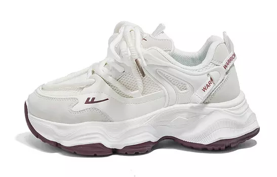 Кроссовки WARRIOR Chunky Sneakers Women's Low-top Burgundy, бежевый