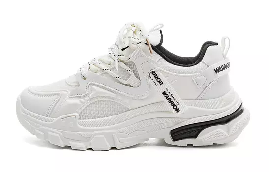 Кроссовки WARRIOR Chunky Sneakers Women's Low-top Black/beige, бежевый/черный