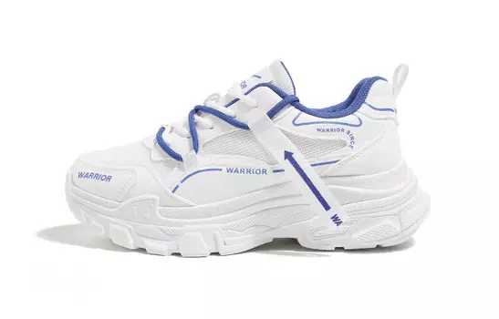 Кроссовки WARRIOR Chunky Sneakers Women's Low-top Blue, белый/синий