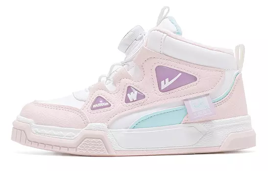 Кроссовки WARRIOR Kids Skateboarding Shoes Kids High-top Pink, белый