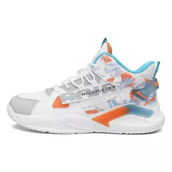 Кроссовки WARRIOR Lifestyle Shoes Men High-top Grey/orange/blue, белый/серый/оранжевый