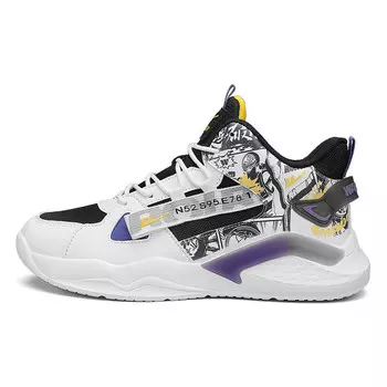 Кроссовки WARRIOR Lifestyle Shoes Men High-top Black/purple, белый/черный