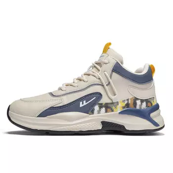 Кроссовки WARRIOR Lifestyle Shoes Men High-top Navy / Yellow / Orange / Black, бежевый/синий