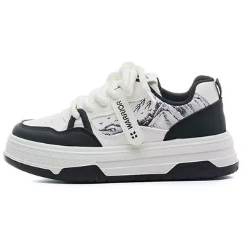 Кроссовки WARRIOR Skateboard Shoes Women's Low-Top Beige Black, бежевый/черный