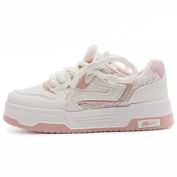 Кроссовки WARRIOR Skateboard Shoes Women's Low-Top Beige Pink