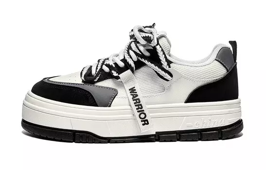 Кроссовки WARRIOR Skateboard Shoes Women's Low-Top Beige Black