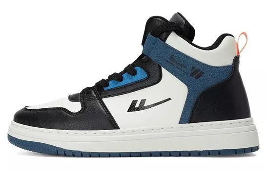 Кроссовки WARRIOR Skateboarding Shoes Men High-top Black, белый/черный