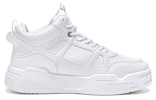 Кроссовки WARRIOR Skateboarding Shoes Men High-top White/Gray, белый/серый